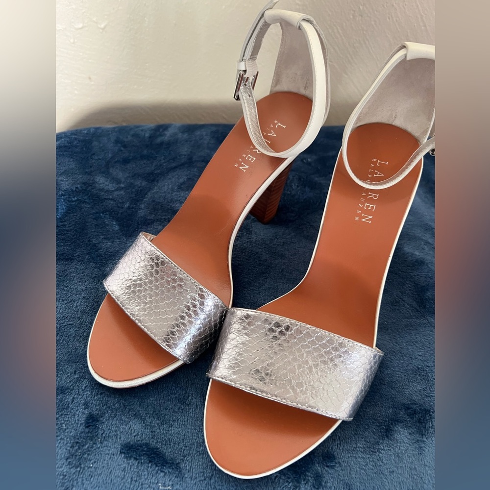 Silver Ralph Lauren Heel Sandals